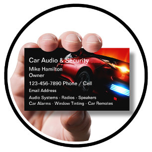 Tarjeta De Visita Sistemas de sonido y alarma de audio para automóvi