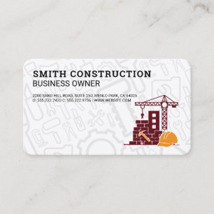 Tarjeta De Visita Sitio de Construcción   Casco de Seguridad