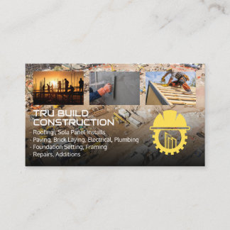 Tarjeta De Visita Sitio de Construcción | Contratista General | Prop