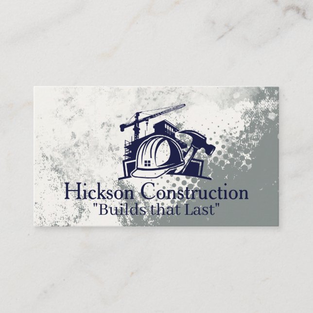 Tarjeta De Visita sitio de construcción | Sombrero de constructores  (Anverso)