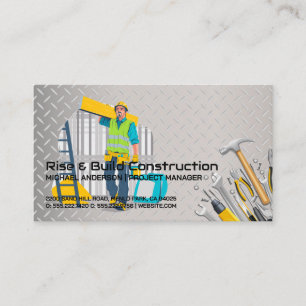 Tarjeta De Visita Sitio de construcción   Trabajador de la construcc