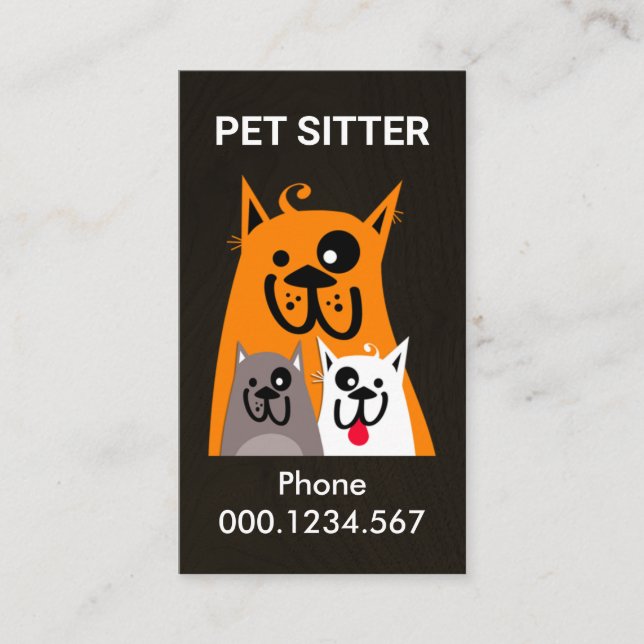 Tarjeta De Visita Sitio de feliz Mascota de la familia de perros (Anverso)