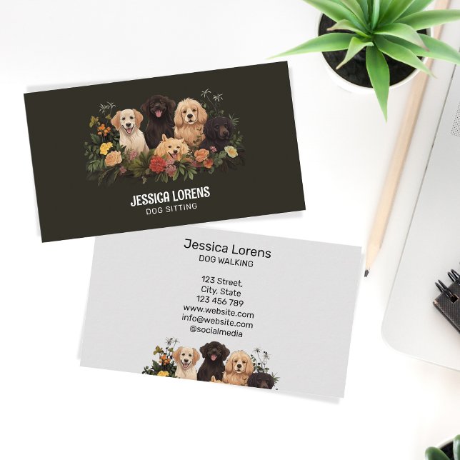 Tarjeta De Visita Sitio de perros de época, Mascota Groomer, veterin (Subido por el creador)
