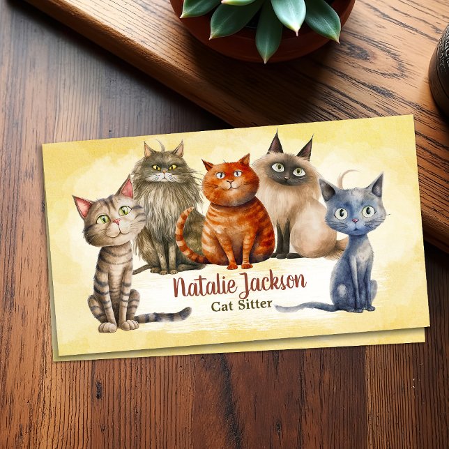 Tarjeta De Visita Sitio del gato - Gatos acuarelas Adorables (Subido por el creador)