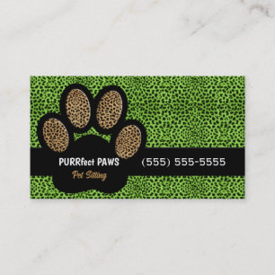 Tarjeta De Visita Sitio del Personalizado de impresión verde Cheetah