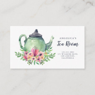 Tarjeta De Visita Sitio elegante lamentable floral del té de la
