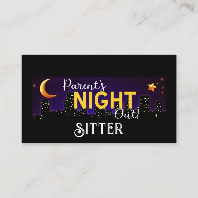 Tarjeta De Visita Sitio nocturno principal (Anverso)