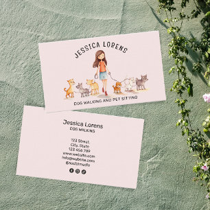 Tarjeta De Visita Sitio para Mascotas de Paseo de Perro, cuidado de