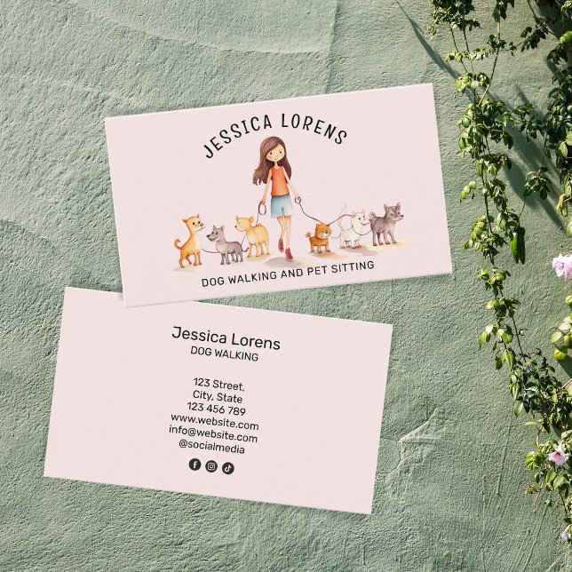 Tarjeta De Visita Sitio para Mascotas de Paseo de Perro, cuidado de  (Subido por el creador)