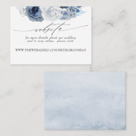 Tarjeta De Visita Sitio web boda Dusty Blue Flowers
