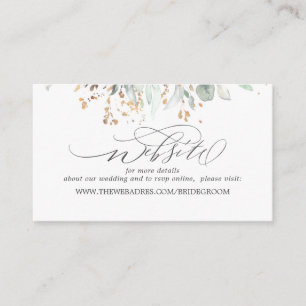 Tarjeta De Visita Sitio web Boda Gold deja la vegetación