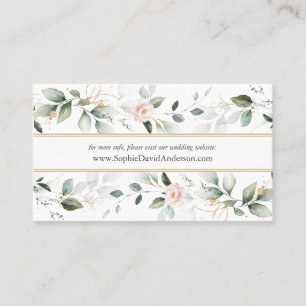 Tarjeta De Visita Sitio web de Airy Greenery Floral Gold Boda