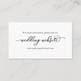 Tarjeta De Visita Sitio web de boda con caligrafía elegante