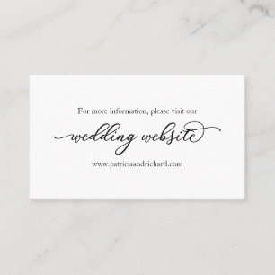 Tarjeta De Visita Sitio web de boda con caligrafía elegante