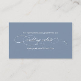 Tarjeta De Visita Sitio web de boda simple elegante azul polvoriento