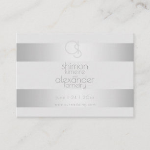 Tarjeta De Visita Sitio web de bodas   Bandas plateadas luminosas