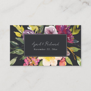 TARJETA DE VISITA SITIO WEB DE BODAS DE RUBOR BURGUNDY FLORAL DE AMA