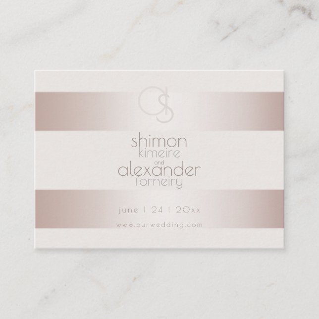Tarjeta De Visita Sitio web de bodas | Elegante perla Rubor moderna (Anverso)
