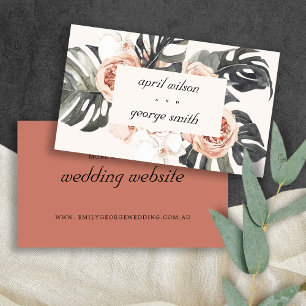 TARJETA DE VISITA SITIO WEB DE BODAS FLORAL BOHO RUST NARANJA