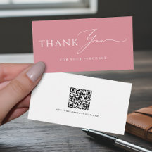 Sitio web de código QR de agradecimiento rosa polv