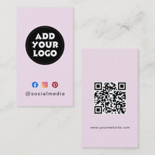 Tarjeta De Visita Sitio web de código QR de redes sociales con logot