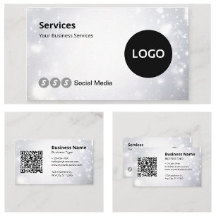 Tarjeta De Visita Sitio web de código QR escaneable con logotipo mod