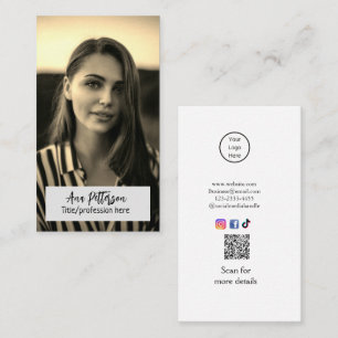 Tarjeta De Visita sitio web de correo electrónico QR profesional fot