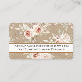 Tarjeta De Visita Sitio web de Delicate Boda Floral RSVP Mini