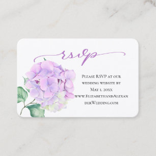 Tarjeta De Visita Sitio web de Happy Hygrangea Boda RSVP