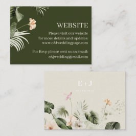 Tarjeta De Visita Sitio web de hibiscus boho pastel Boda