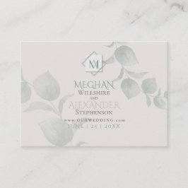 Tarjeta De Visita Sitio web de la boda  | Salvia Silver Eucalipto