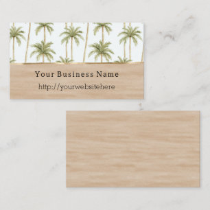 Tarjeta De Visita Sitio web de nombre comercial Cream Tropical Palm