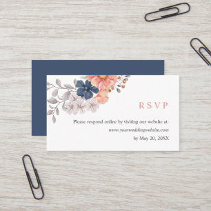 Tarjeta De Visita Sitio web de RSVP de Boda de Marina Coral