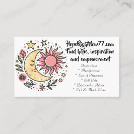 Tarjeta De Visita Sitio web de Sun Moon Floral Pink Yellow