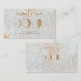 Tarjeta De Visita Sitio web del Boda Celestial Zodiac Moon Blue Gold