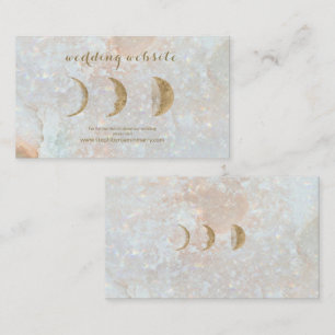 Tarjeta De Visita Sitio web del Boda Celestial Zodiac Moon Blue Gold