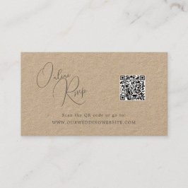 Tarjeta De Visita Sitio web del boda costero RSVP QR Code