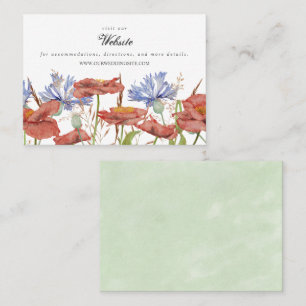 Tarjeta De Visita Sitio web del boda de flores silvestres acuarelas