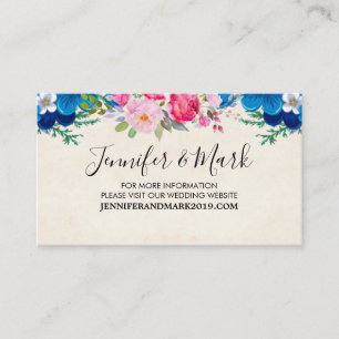 Tarjeta De Visita Sitio web del Boda de la frontera de las flores ro