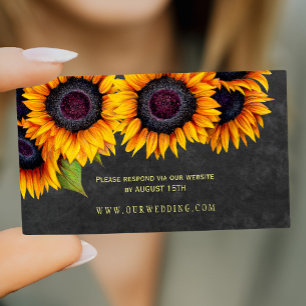 Tarjeta De Visita Sitio web del boda de pizarra de estilo rústico de