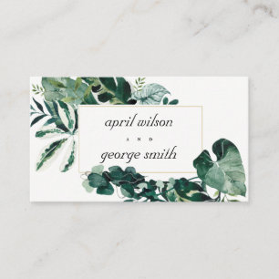Tarjeta De Visita Sitio web del Boda del follaje verde de Monstera T