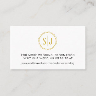 Tarjeta De Visita Sitio web del Boda del monograma de oro