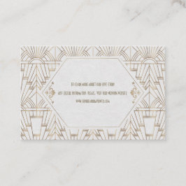 Tarjeta De Visita Sitio web del Gran Boda Gatsby Royal White Gold