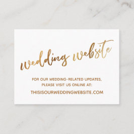 Tarjeta De Visita Sitio web moderno de Boda casual y guarda la tarje