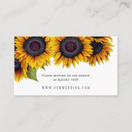 Tarjeta De Visita Sitio web ruso elegante de bodas de girasoles RSVP