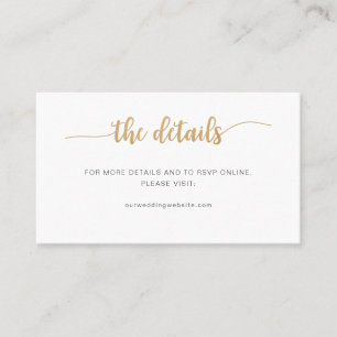 Tarjeta De Visita Sitio web simple para bodas de oro + detalles + ta