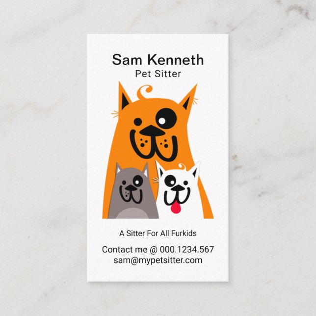 Tarjeta De Visita Sitta de Mascota de la familia de perros (Anverso)