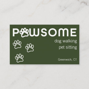 Tarjeta De Visita Sitter, Mascota de The Dog Walker, un perro oscuro