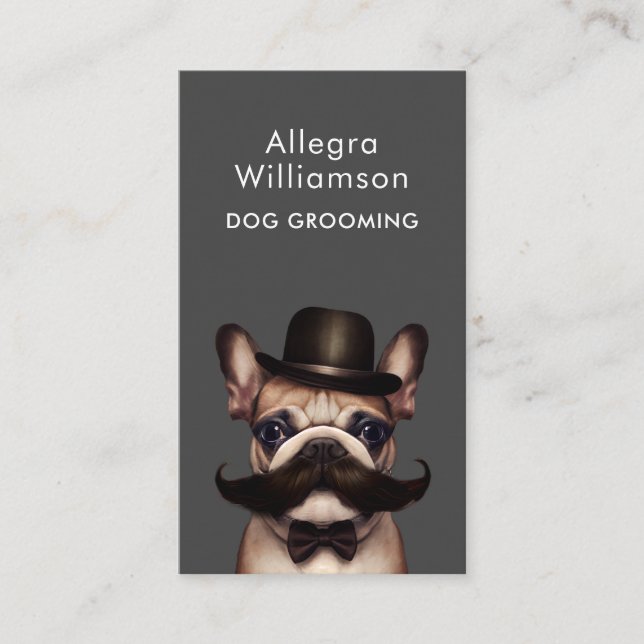 Tarjeta De Visita Sitter Mascota Perro Groomer Personalizado Bulldog (Anverso)