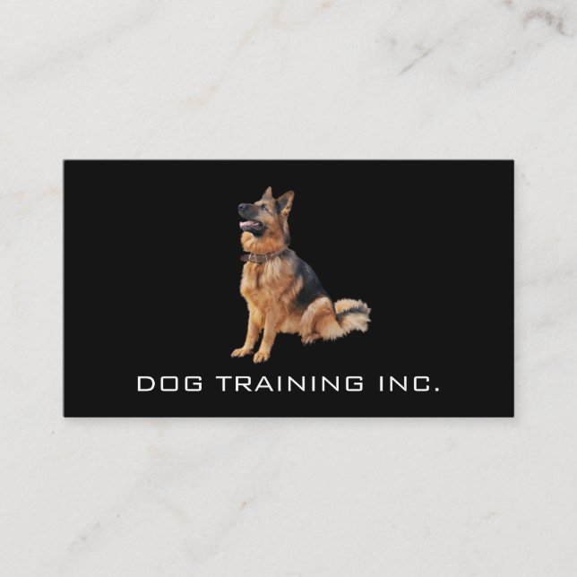 Tarjeta De Visita Sitting de pastor alemán | Entrenador de perros (Anverso)